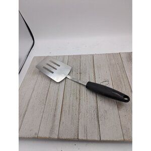 Chrome Spatula Slotted 12" Black Handle Turner